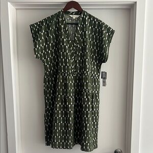 Green and White Patterned Dress